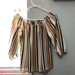 striped blouse, over the shoulder